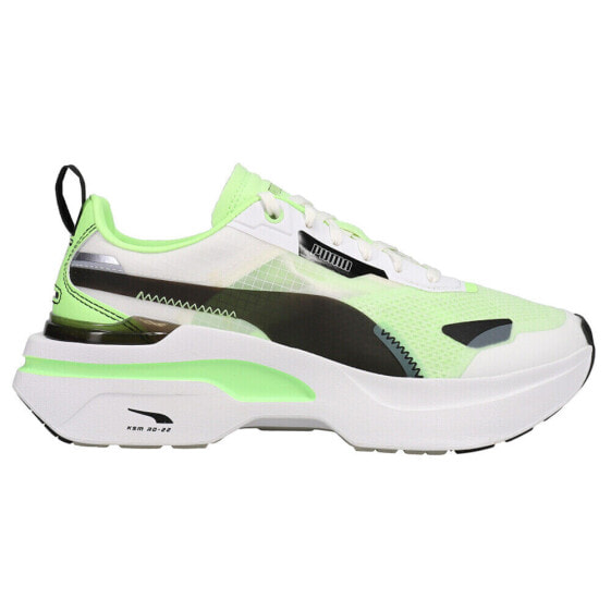 Puma Kosmo Rider Lace Up Womens Green, White Sneakers Casual Shoes 383113-01