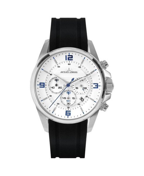 Men's Liverpool Watch with Silicone, Solid Stainless Steel Leather Strap, Chronograph
