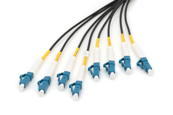 DIGITUS Pre-assembled Fiberglass Universal Breakout Cable, Single Mode OS2, 8 Fibers, LC/UPC - LC/UPC