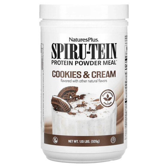 NaturesPlus, Spiru-Tein Protein Powder Meal, печенье и сливки, 525 г (1,15 фунта)