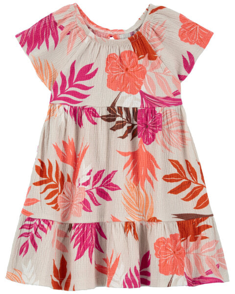 Платье для малышей Carter's Toddler Tropical Crinkle Jersey - Тропическое платье из креп-джерси