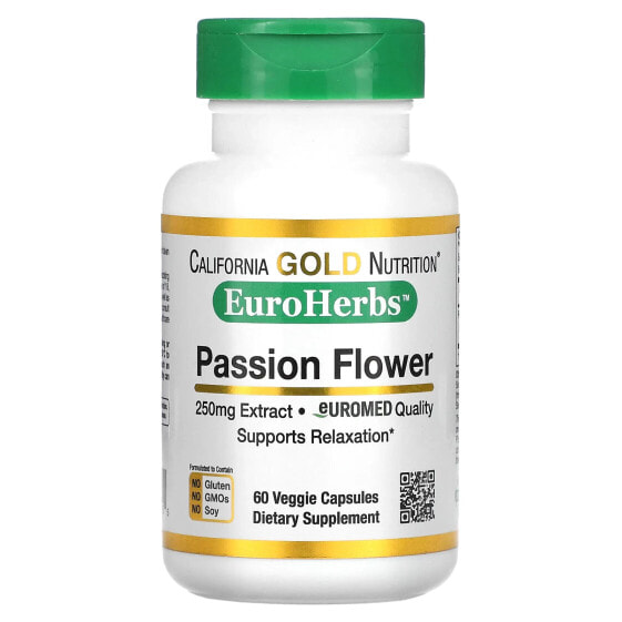 EuroHerbs, Passion Flower Extract, Euromed Quality, 250 mg, 60 Veggie Capsules