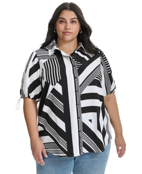 Plus Size Logo Graphic Short-Sleeve Shirt, Created for Macy's