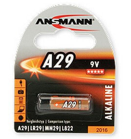 Одноразовые батарейки ANSMANN® A 29 - щелочные - 9 В - 1 шт - оранжевый - блистер