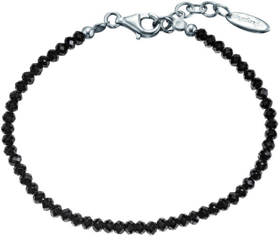 Silver bracelet with black ERB-20-1BS spinels