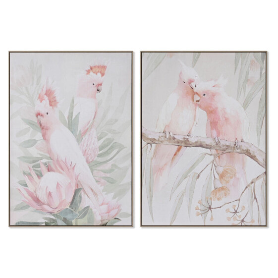 Картина Home ESPRIT Попугай Тропический 100 x 4 x 140 cm (2 штук)