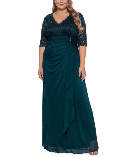 Plus Size V-Neck Gown