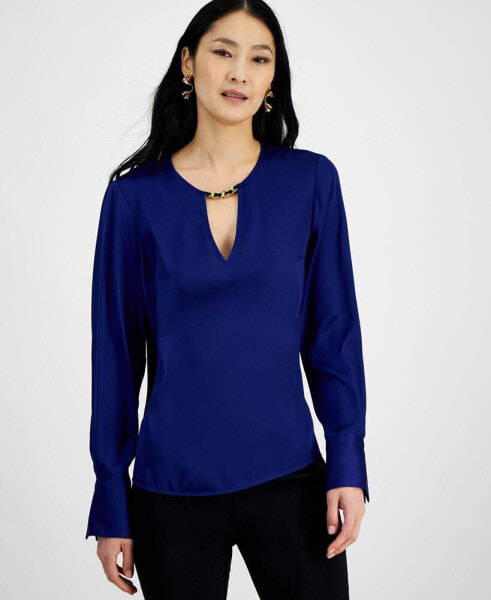 Women's Cutout Chain Detail Blouse, Created for Macy's