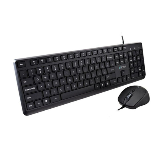 Keyboard and Mouse V7 CKU350US Black Qwerty US