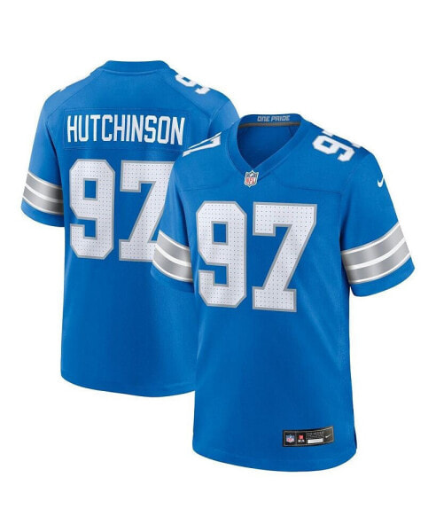 Men's Aidan Hutchinson Blue Detroit Lions Game Jersey