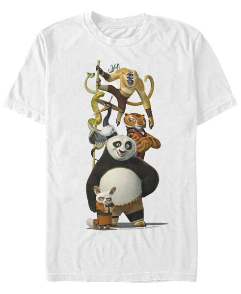 Kung Fu Panda Men's Po and Friends Short Sleeve T-Shirt