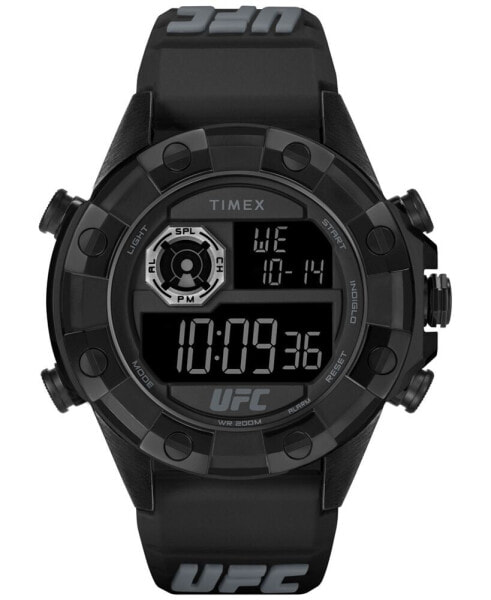 UFC Men's Kick Digital Black Polyurethane Watch, 49mm