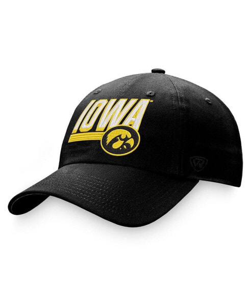 Бейсболка регулируемая черная Top of the World Iowa Hawkeyes для мужчин