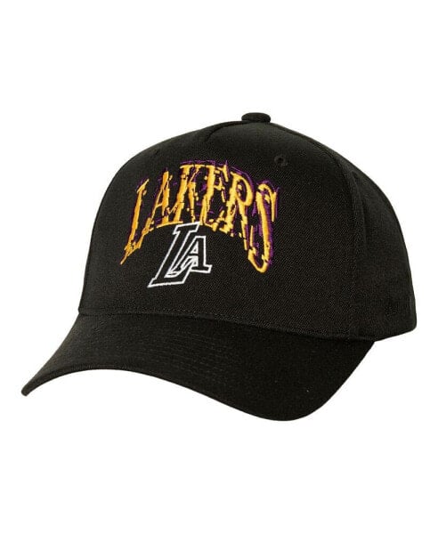 Men's Black Los Angeles Lakers SUGA x NBA by Capsule Collection Glitch Stretch Snapback Hat