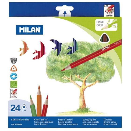 MILAN Box 24 Triangular Colour Pencils