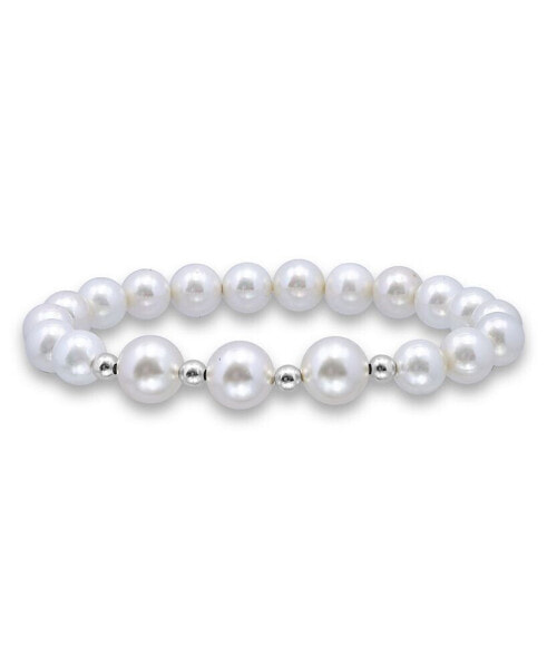 White Shell Pearl Stretch Bracelet