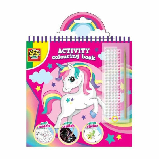 Раскраски для детей SES Creative Activity Colouring Book Набор наклеек ноутбук 3-в-1