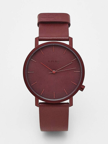 Komono lewis mono watch in burgundy