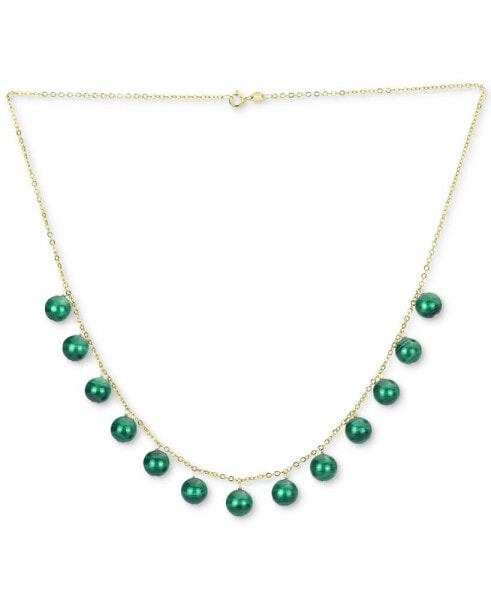 Garnet Bead Dangle 18" Statement Necklace in 14k Gold (Also in Malachite, Onyx, Rose Quartz, Lapis Lazuli, Jade, & Turquoise)
