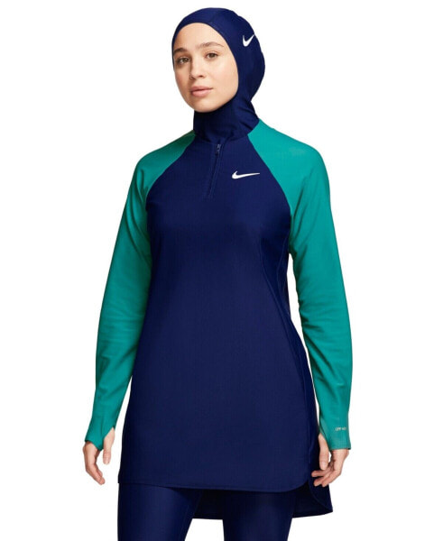 Nike Women's Colorblocked Long-Sleeve Swim Tunic Swimsuit size L 303946