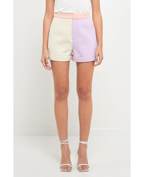 Women's Color Block Shorts