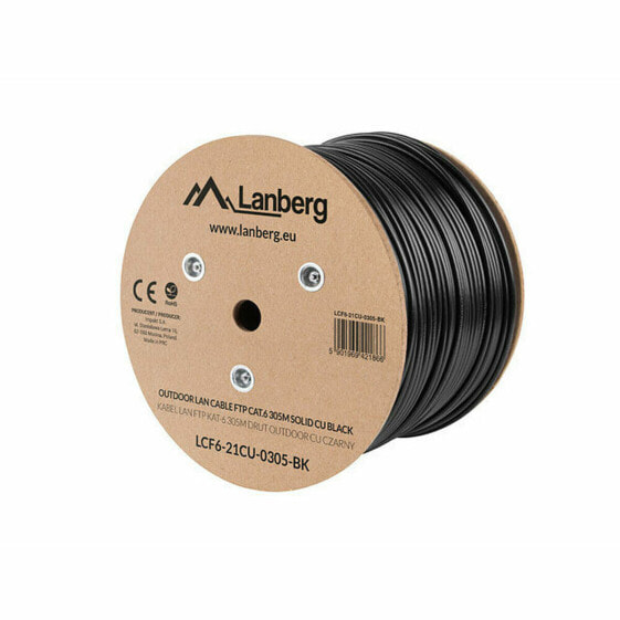 Жесткий сетевой кабель FTP кат. 6 Lanberg LCF6-21CU-0305-BK 305 m Чёрный