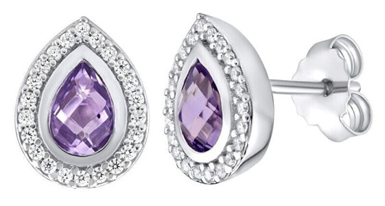 Luxury drop earrings with natural amethyst FWE9395AM