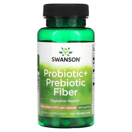 БАД клетчатковый Swanson Probiotic + Prebiotic Fiber, 500 миллионов КОЕ, 60 капсул