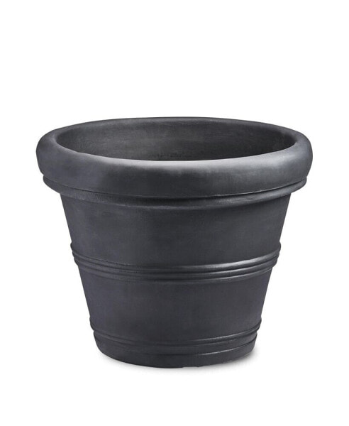 Brunello Classic Rolled-Rim Plant Pot, 16” Caviar Black