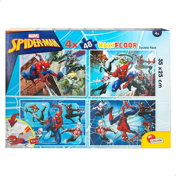 K3YRIDERS SpiderMan Pack 4 Double Face To Color 48 Pieces Puzzle