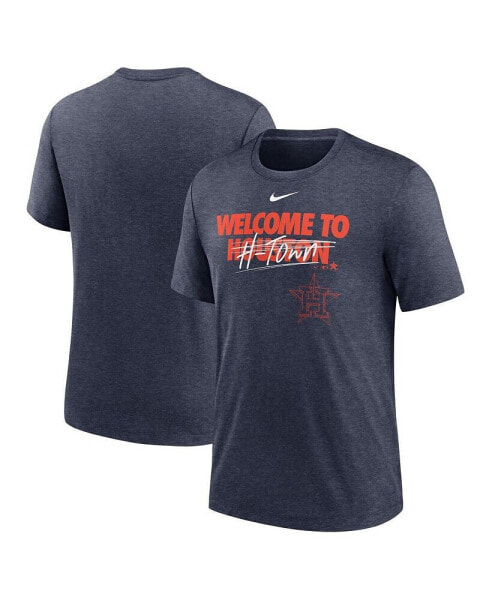 Men's Heather Navy Houston Astros Home Spin Tri-Blend T-shirt