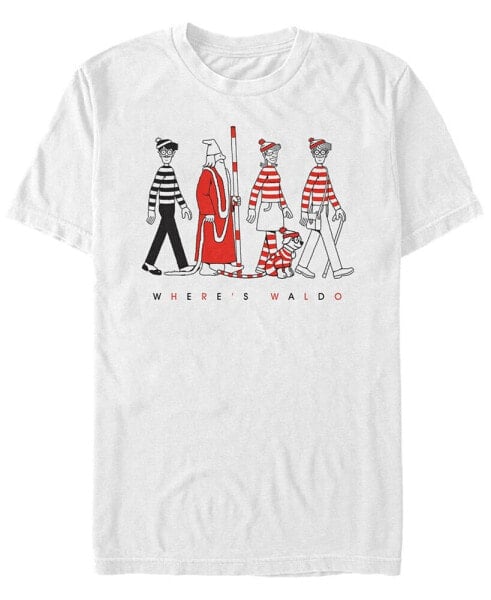 Where's Waldo Men's Character Line Up Short Sleeve T-Shirt