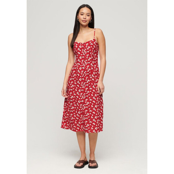 Платье Superdry Print Button Cami Sleeveless Midi Dress