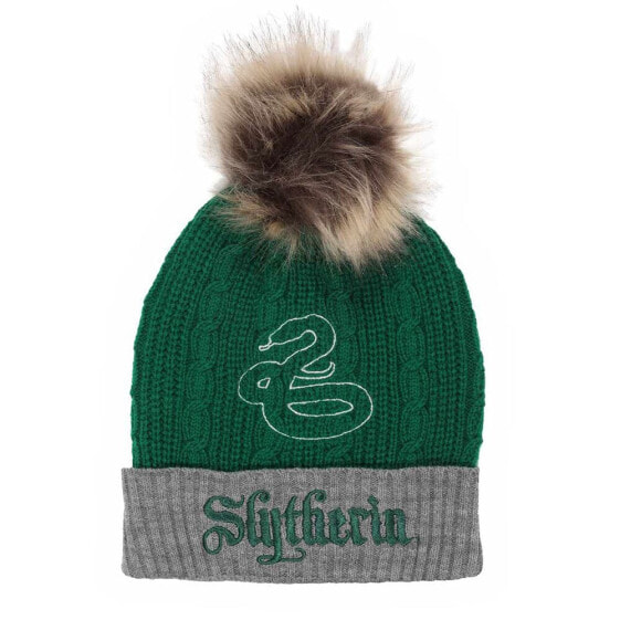 HEROES Harry Potter Slytherin House Fur Pom Beanie