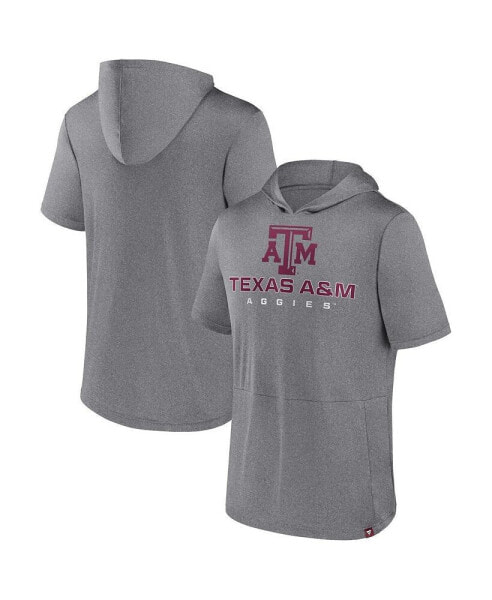 Men's Heather Gray Texas A&M Aggies Modern Stack Hoodie T-shirt