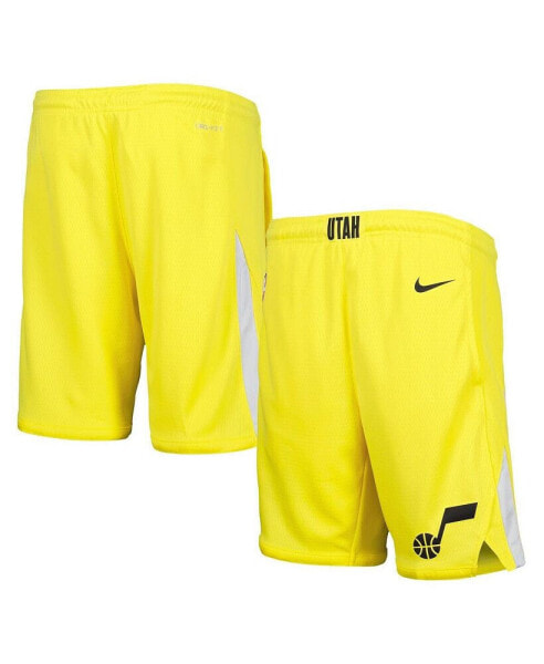 Big Boys and Girls Gold Utah Jazz Icon Swingman Performance Shorts