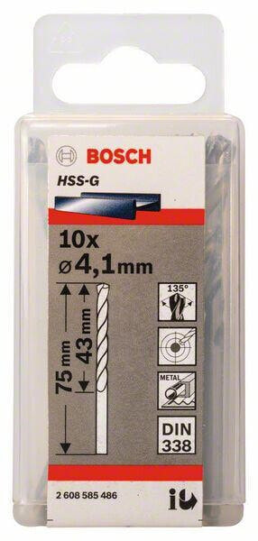 Bosch Metallbohrer HSS-G, DIN 338 4,1 x 43 x 75 mm