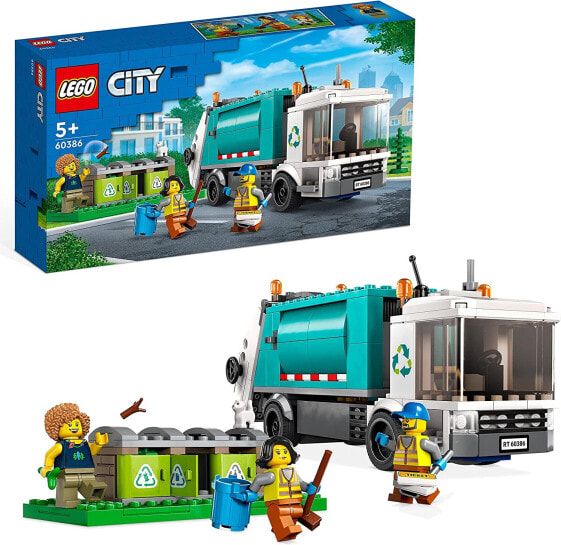 LEGO City 60386 Rubbish Collection Toy with Wheelie Bins for Children from 5 Years, Learning and Sorting Toy, Sustainable Life Series