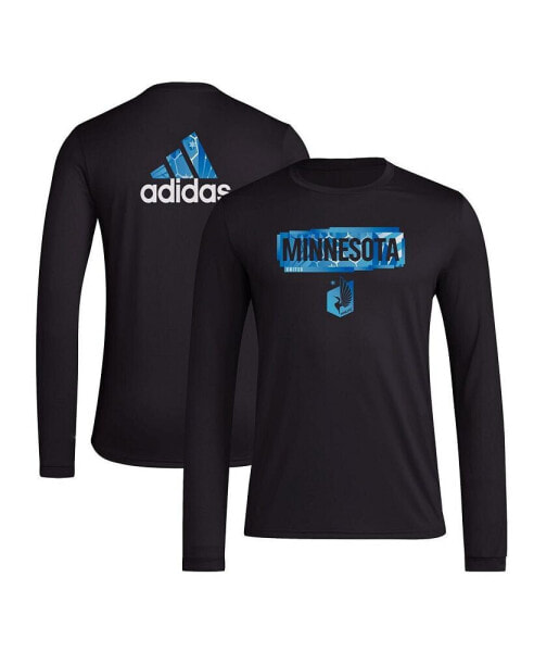 Men's Black Minnesota United FC Local Pop AEROREADY Long Sleeve T-shirt