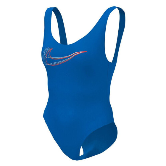 Купальник Nike Swim U-Back Multi Logo, изготовленный из переработанных материалов