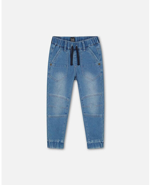 Boy Light Blue Stretch Denim Jogger Pants - Child