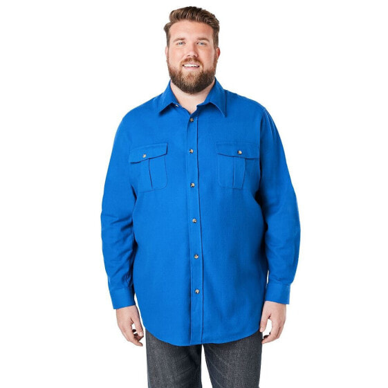 Big & Tall Solid Double-Brushed Flannel Shirt