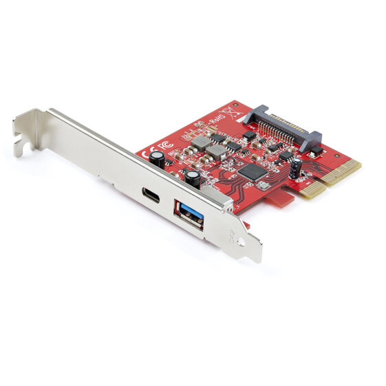 StarTech.com 2-Port 10Gbps USB-A & USB-C PCIe Card - USB 3.1 Gen 2 PCI Express Type C/A Host Controller Card Adapter - USB 3.2 Gen 2x1 PCIe Expansion Add-On Card - Windows - macOS - Linux - PCIe - USB 3.2 Gen 2 (3.1 Gen 2) - Full-height / Low-profile - PCIe 3.0 - Red
