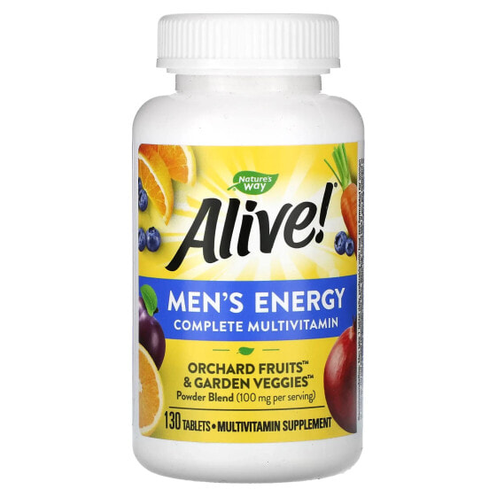 Витаминно-минеральный комплекс NATURE'S WAY Alive! для мужчин Энергия Полный, 100 мг, 130 таблеток