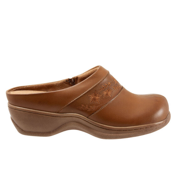 Softwalk Aurora S2250-215 Womens Brown Narrow Leather Clog Sandals Shoes