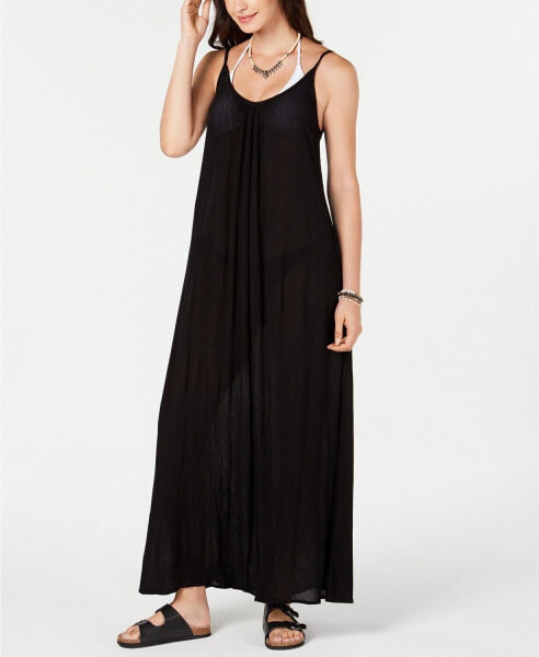 Raviya 259178 Women's Sleeveless Cover-Up Maxi Dress Swimsuit Black Size Small