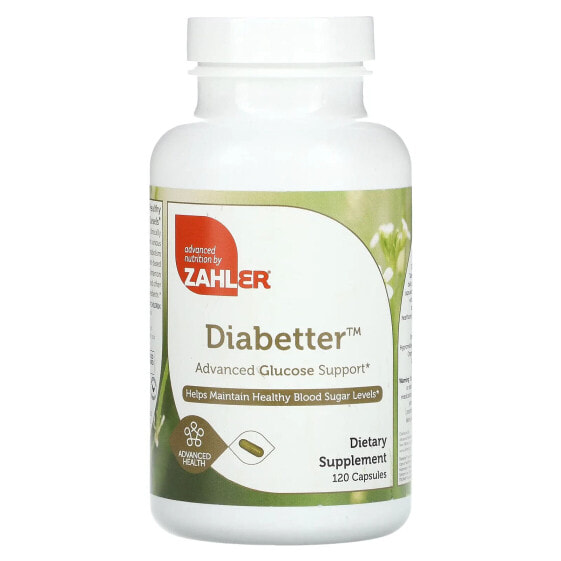 Витаминно-минеральный комплекс Zahler Diabetter, улучшенная поддержка уровня глюкозы, 120 капсул