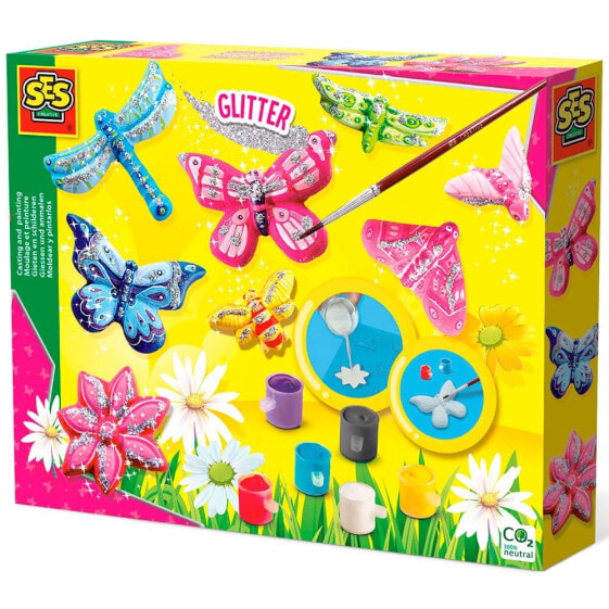 SES CREATIVE Game Mold And Paint Butterflies With Glitter