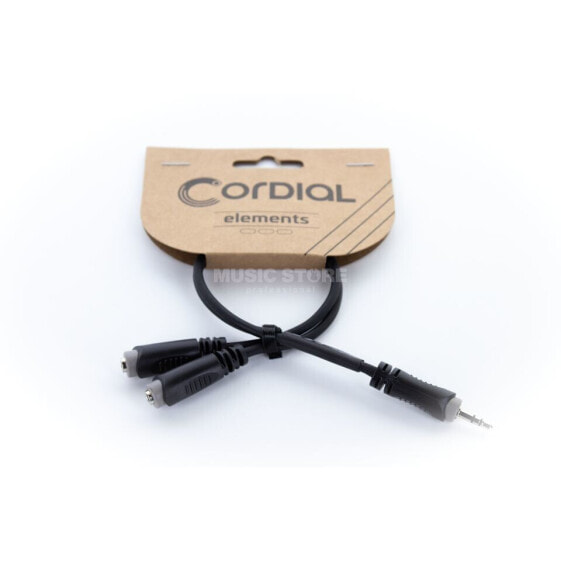 Cordial EY 0.3 WYY Y-Adaptor Cable [Mini Jack(m)/2x Mini Jack(f)] 300mm (Black)