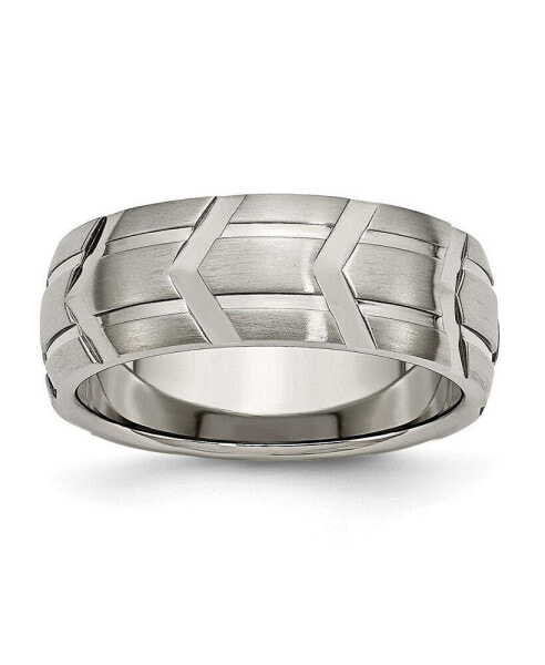 Titanium Brushed and Polished Wedding Band Ring